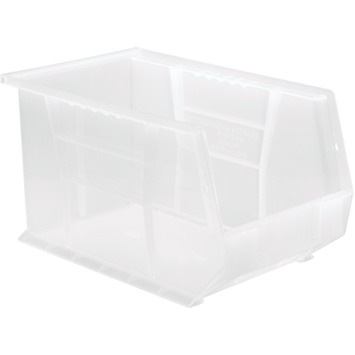 Bac transparent ultra empilable & suspendable, 8-1/4" la, 8" h x 13-5/8" p, Transparent Rock Safety Industrial Ltd