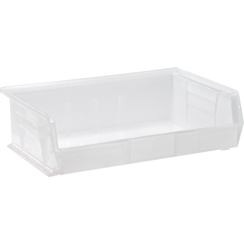 Clear-View Ultra Stack & Hang Bin, 16-1/2" W x 5" H x 10-7/8" D, Clear Rock Safety Industrial Ltd