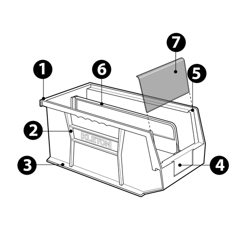 Bac empilable & &agrave; suspendre, 4-1/8" la, 3" h x 7-3/8" p, Bleu Rock Safety Industrial Ltd