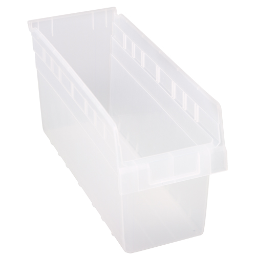 Store-Max Shelf Bins, 6-5/8" W x 8" H x 17-7/8" D, Clear, 56 lbs. Capacity Rock Safety Industrial Ltd