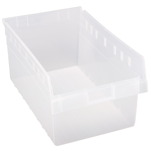 Store-Max Shelf Bins, 11-1/8" W x 8" H x 17-7/8" D, Clear, 56 lbs. Capacity Rock Safety Industrial Ltd