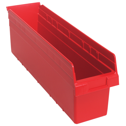 Bacs pour &eacute;tag&egrave;re Store-Max, 6-5/8" la x 8" H x 23-5/8" p, Rouge, Capacit&eacute; 68 lb Rock Safety Industrial Ltd