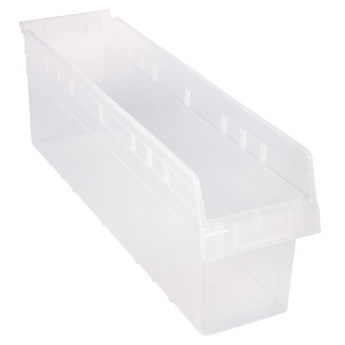 Store-Max Shelf Bins, 6-5/8" W x 8" H x 23-5/8" D, Clear, 68 lbs. Capacity Rock Safety Industrial Ltd