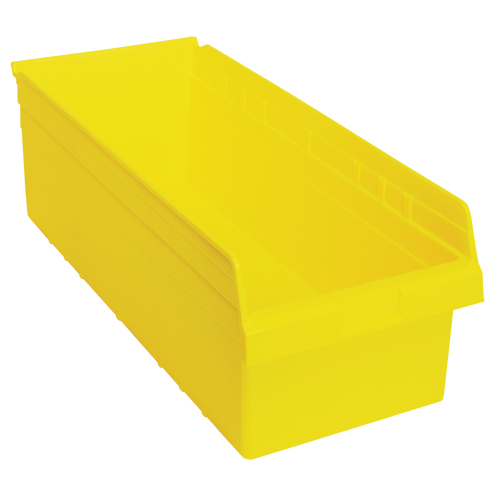 Store-Max Shelf Bins, 11-1/8" W x 8" H x 23-5/8" D, Yellow, 68 lbs. Capacity Rock Safety Industrial Ltd