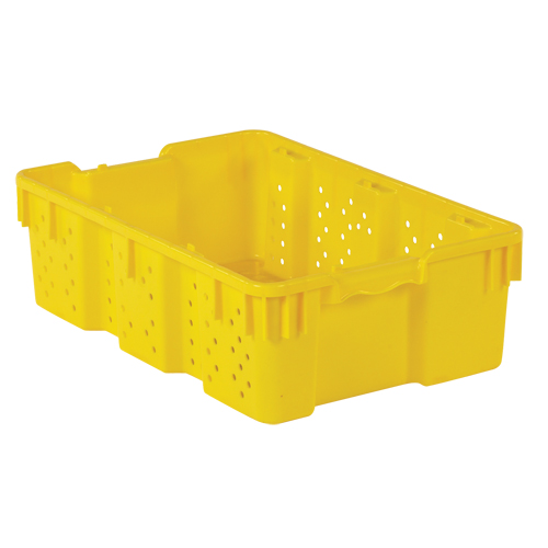 Contenant en plastique empilable Stack-N-Nest pour l'agriculture, 16" x 23,9" x 7,3", Jaune Rock Safety Industrial Ltd