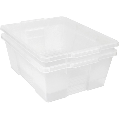 Contenant avec loquets en plastique,  la x 21" p x 7,75" h, Transparent Rock Safety Industrial Ltd
