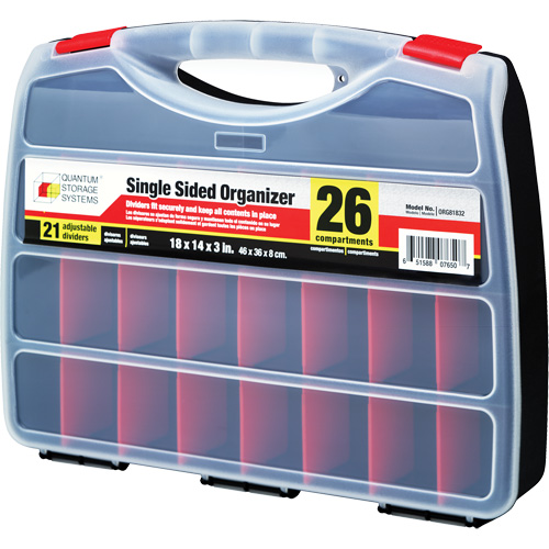 Boîte &agrave; compartiments en plastique, 14" la x 18" p x 3" h, 26 compartiments Rock Safety Industrial Ltd