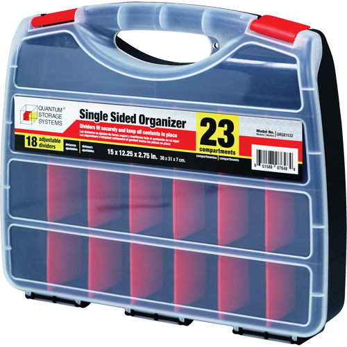 Plastic Compartment Box, 12-1/4" W x 15" D x 2-3/4" H, 23 Compartments Rock Safety Industrial Ltd