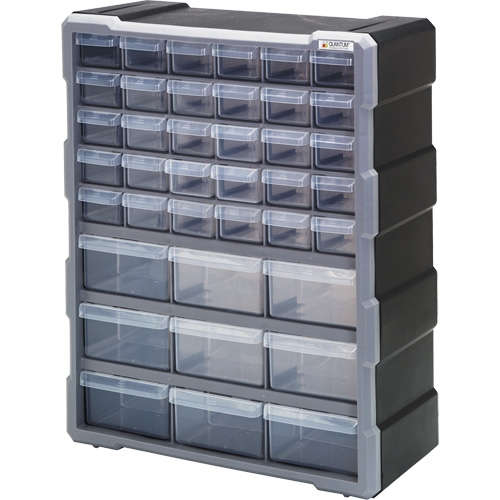 Armoire &agrave; tiroir, Plastique, 39 tiroirs, 15" x 6-1/4" x 18-3/4", Noir Rock Safety Industrial Ltd