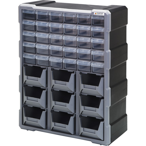 Armoire &agrave; tiroir, Plastique, 39 tiroirs, 15" x 6-1/4" x 18-3/4", Noir Rock Safety Industrial Ltd
