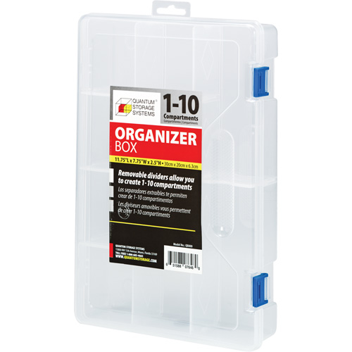 Plastic Compartment Box, 7.75" W x 11.75" D x 2.2" H, 10 Compartments Rock Safety Industrial Ltd