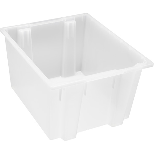Heavy-Duty Stack & Nest Tote, 13" x 19.5" x 23.5", Clear Rock Safety Industrial Ltd
