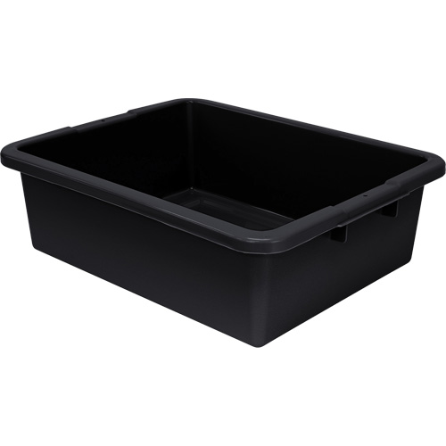 Bac d'entreposage tout usage &agrave; fond rainur&eacute;, 7" ha x 17" p x 22" lo, Plastique, Noir Rock Safety Industrial Ltd