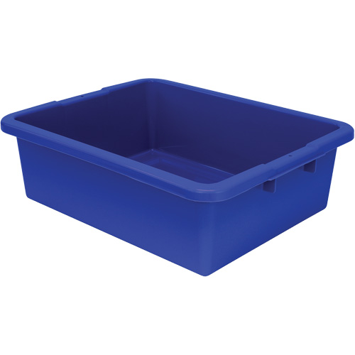 Bac d'entreposage tout usage &agrave; fond rainur&eacute;, 7" ha x 17" p x 22" lo, Plastique, Bleu Rock Safety Industrial Ltd