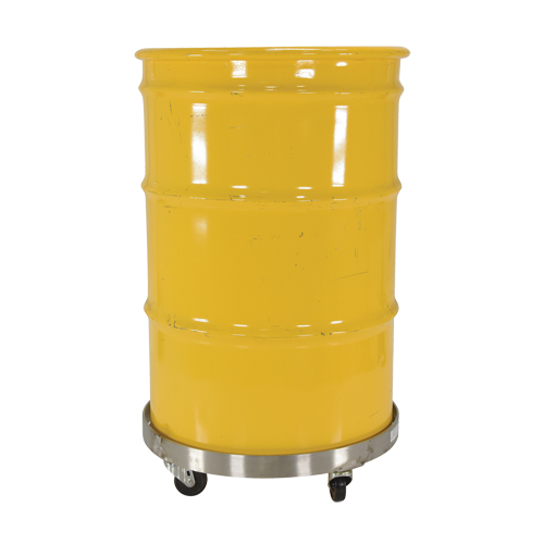 Chariots pour barils, Acier inoxydable, Capacit&eacute;e 800 lb, Diam&egrave;tre 23-1/4", Roue en Caoutchouc Rock Safety Industrial Ltd