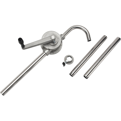 Pompe rotative pour baril, Acier inoxydable, Pour capacit&eacute; 55 gal., 12 oz/course Rock Safety Industrial Ltd