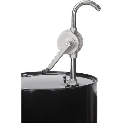 Pompe rotative pour baril, Acier inoxydable, Pour capacit&eacute; 55 gal., 12 oz/course Rock Safety Industrial Ltd
