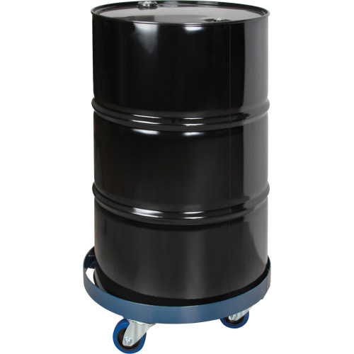 Chariot pour baril, Acier, Capacit&eacute;e 1400 lb, Diam&egrave;tre 24", Roue en &eacute;lastique bleu Rock Safety Industrial Ltd