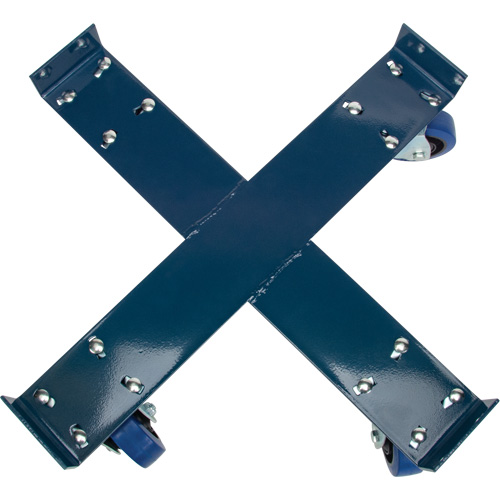 Chariot pour baril, Acier, Capacit&eacute;e 1400 lb, Diam&egrave;tre 24", Roue en &eacute;lastique bleu Rock Safety Industrial Ltd