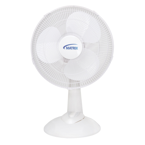 Oscillating Desk Fan with Push Buttons, 12" Diameter, 3 Speeds Rock Safety Industrial Ltd