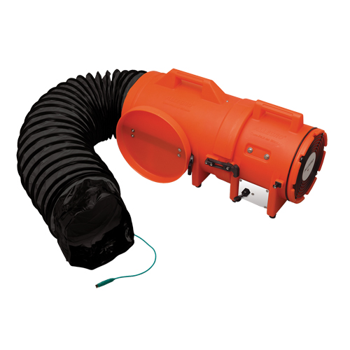8" Plastic COM-PAX-IAL Blowers, 1/3 HP, 900 CFM, Explosion Proof Rock Safety Industrial Ltd