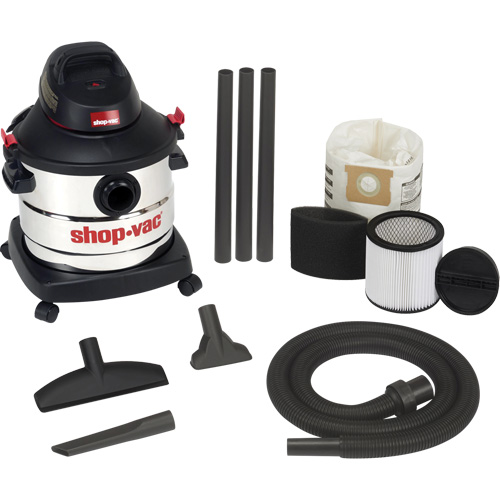 Aspirateur pour atelier, Secs-humides, 6 CV, 8 gal. US (30,3 litres) Rock Safety Industrial Ltd