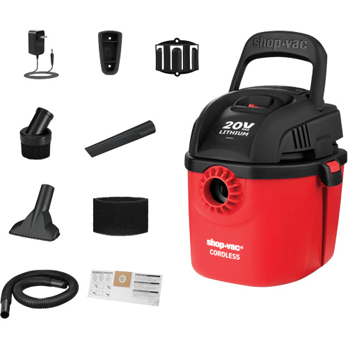 Cordless Wet/Dry Vacuum, 20 V, 1 gal. Capacity Rock Safety Industrial Ltd