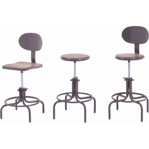 Tabouret de s&eacute;rie 600, Stationnaire, Ajustable, , Acier/Masonite Si&egrave;ge, Gris Rock Safety Industrial Ltd