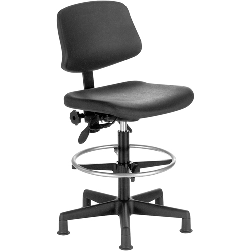 Tabouret robuste, Mobile, Ajustable, 20" - 28", Polyur&eacute;thane Si&egrave;ge, Noir Rock Safety Industrial Ltd