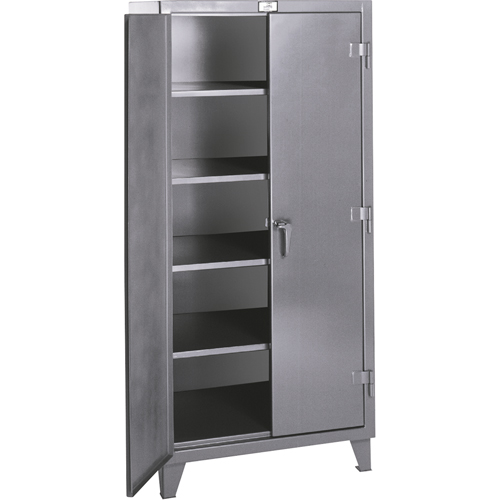 Rough & Tough Storage Cabinets, Steel, 4 Shelves, 72" H x 48" W x 24" D, Grey Rock Safety Industrial Ltd