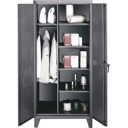 Wardrobe/Storage Cabinets, Steel, 60" W x 24" D x 72" H, Grey Rock Safety Industrial Ltd