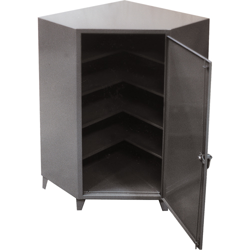Corner Cabinets, Steel, 4 Shelves, 72" H x 48" W x 24" D, Grey Rock Safety Industrial Ltd