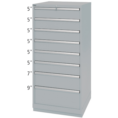 Armoires de rangement avec tiroirs, 8 tiroirs, 28-1/4" la x 28-1/2" p x 59-1/2" h, Gris Rock Safety Industrial Ltd