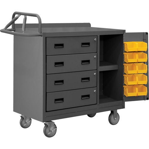 Armoire d'&eacute;tabli mobile avec bacs, Acier Surface Rock Safety Industrial Ltd