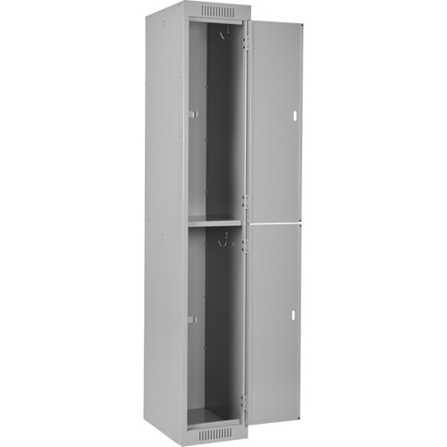 Clean Line Lockers, 2 -tier, Bank of 4, 48" x 18" x 72", Steel, Grey, Rivet (Assembled) Rock Safety Industrial Ltd