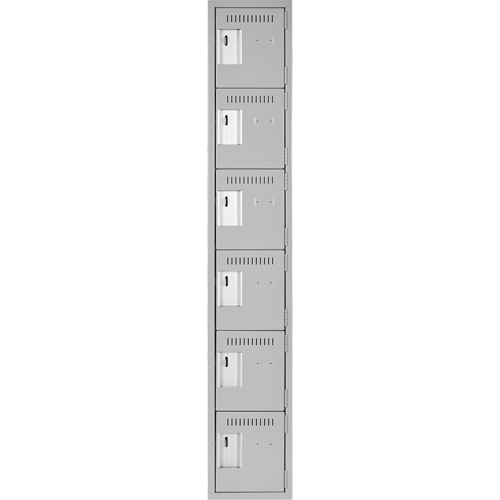 Petits casiers Clean Line, 6 niveaux, 12" x 18" x 72", Acier, Gris, Rivet (assembl&eacute;) Rock Safety Industrial Ltd