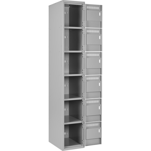 Clean-Line Lockerette, 6 -tier, Bank of 4, 18" x 72" x 18", Steel Rock Safety Industrial Ltd