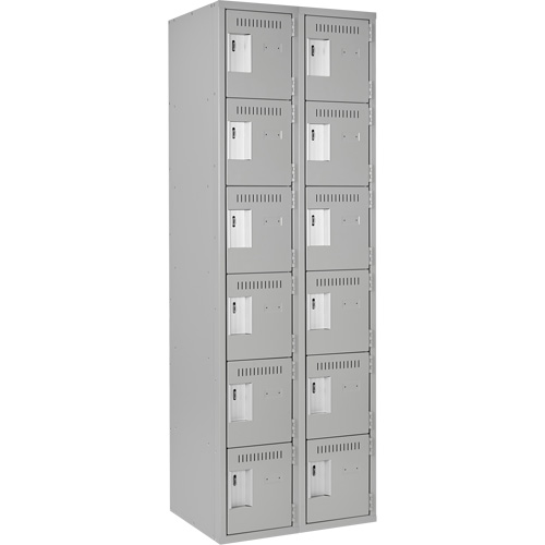 Clean-Line Lockerette, 6 -tier, Bank of 2, 18" x 72" x 18", Steel Rock Safety Industrial Ltd