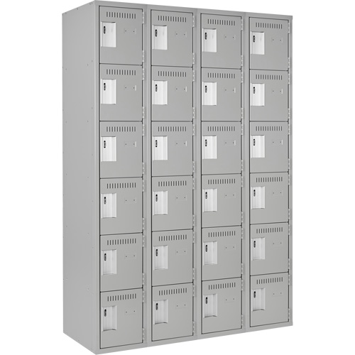 Clean-Line Lockerette, 6 -tier, Bank of 4, 18" x 72" x 18", Steel Rock Safety Industrial Ltd