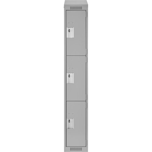 Clean Line Lockers, 3 -tier, 12" x 12" x 78", Steel, Grey, Rivet (Assembled) Rock Safety Industrial Ltd