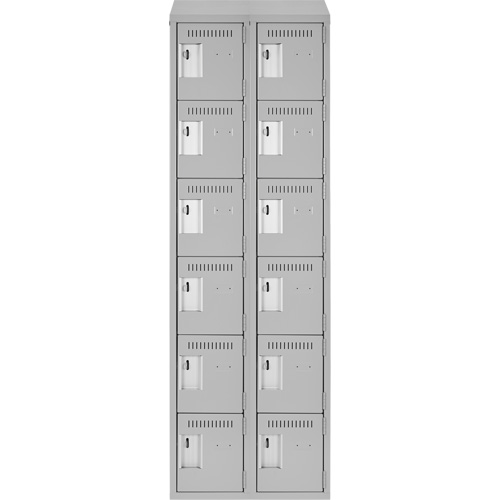 Clean-Line Lockerette, 6 -tier, Bank of 2, 18" x 72" x 18", Steel Rock Safety Industrial Ltd