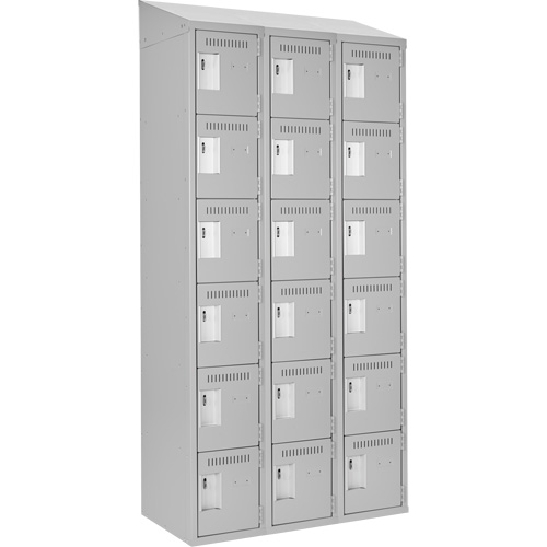 Clean-Line Lockerette, 6 -tier, Bank of 3, 18" x 72" x 18", Steel Rock Safety Industrial Ltd