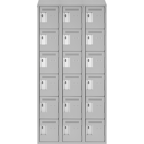 Clean-Line Lockerette, 6 -tier, Bank of 3, 18" x 72" x 18", Steel Rock Safety Industrial Ltd