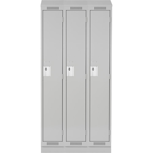 Clean Line Lockers, Bank of 3, 36" x 18" x 82", Steel, Grey, Rivet (Assembled) Rock Safety Industrial Ltd