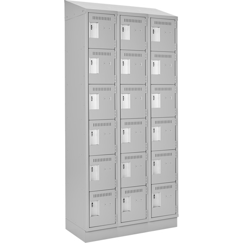 Clean-Line Lockerette, 6 -tier, Bank of 3, 15" x 72" x 15", Steel Rock Safety Industrial Ltd