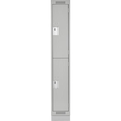 Casiers Clean Line, 2 niveaux, 12" x 18" x 76", Acier, Gris, Rivet (assembl&eacute;) Rock Safety Industrial Ltd