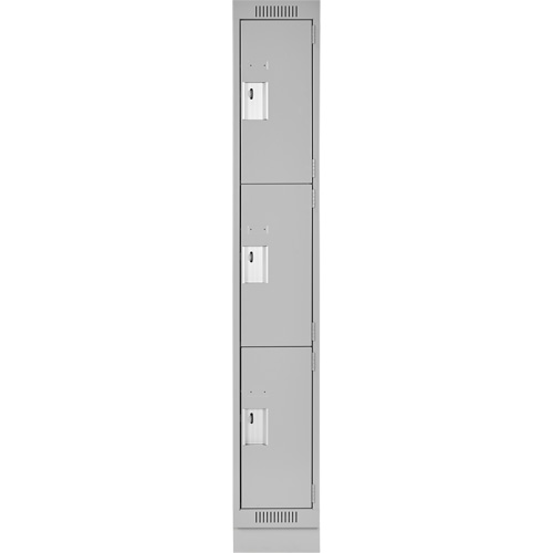 Casiers Clean Line, 3 niveaux, 18" x 18" x 76", Acier, Gris, Rivet (assembl&eacute;) Rock Safety Industrial Ltd