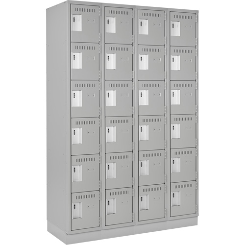 Clean-Line Lockerette, 6 -tier, Bank of 4, 18" x 72" x 18", Steel Rock Safety Industrial Ltd