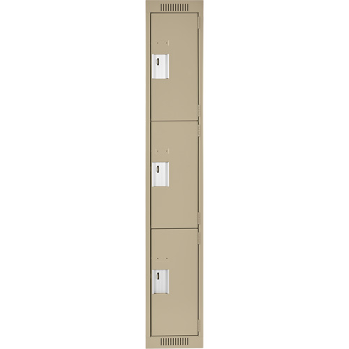 Casiers Clean Line, 3 niveaux, 12" x 15" x 72", Acier, Beige, Rivet (assembl&eacute;) Rock Safety Industrial Ltd