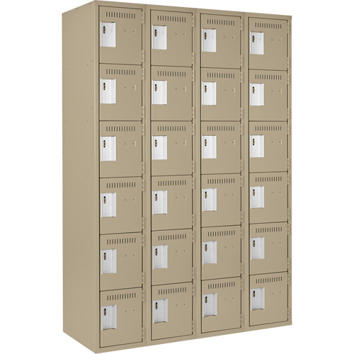 Clean-Line Lockerette, 6 -tier, Bank of 4, 18" x 72" x 18", Steel Rock Safety Industrial Ltd